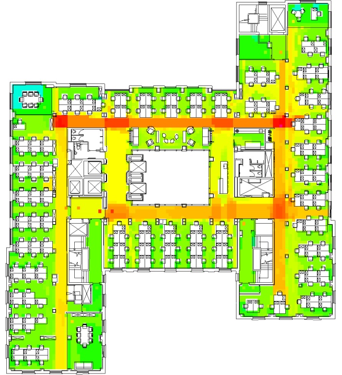 Figure 2: Typical floor of a London Media Agency with naturally occurring separations and team areas